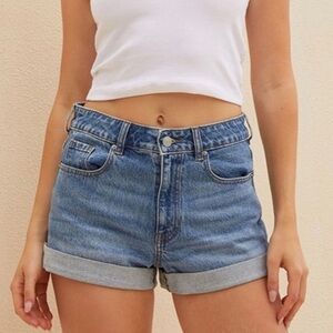 PacSun Mom Jean Short Rigid Denim 100% Cotton High Rise